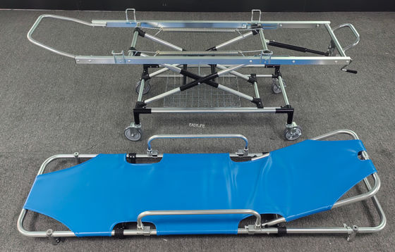 Πρωτοβοήθεια από κράμα αλουμινίου PU δερμάτινο φορτηγό μεταφοράς ασθενών διαχωρίσιμο ανυψωτικό