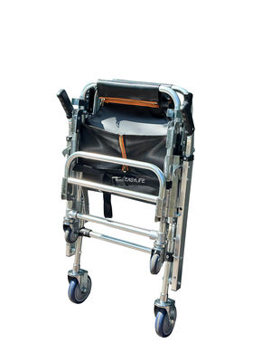 Τυλιζόμενο παχυνμένο αλουμινίου κράμα σκαλοπάτι με υφασμάτινο PVC 4 τροχούς και 6 λαβές